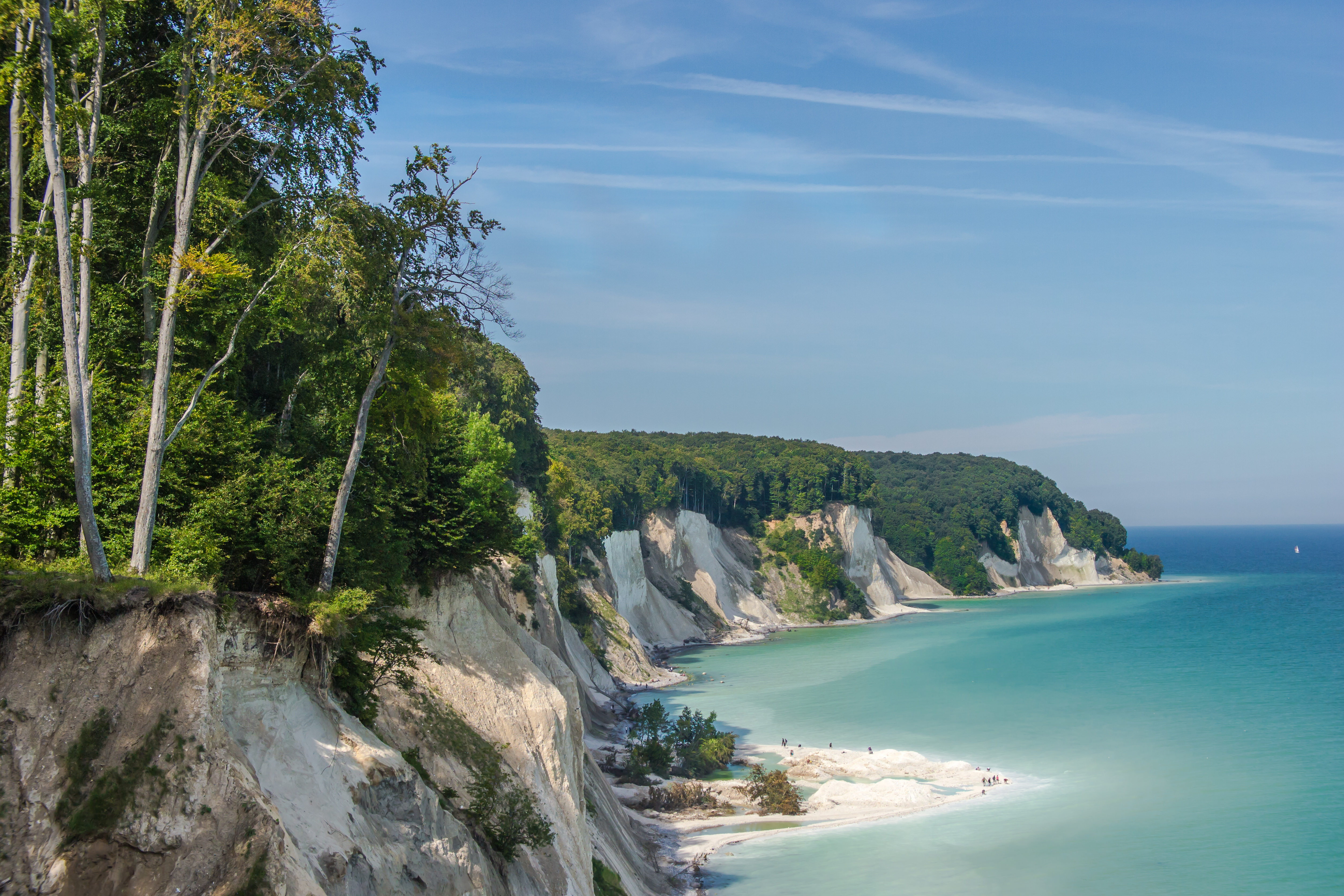 Die Kreidefelsen im Nationalpark Jasmund ragen in die Ostsee